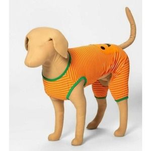 Target sleep in Matching Family Pet Pajamas Halloween Costume pumpkin Dog Puppy